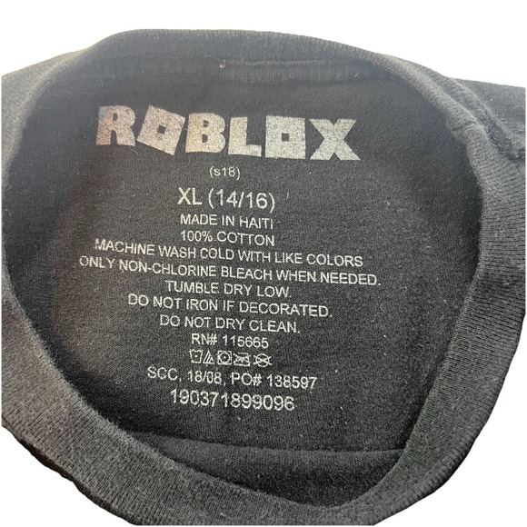 Roblox Video Game Black Red White T Shirt Boys Square Logo Size Ezra Large 14-16 - Picture 4 of 7